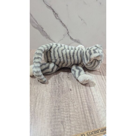 Ty Beanie Buddy SILVER the Cat Gray Striped Tabby Plush Stuffed Animal 1999 - Picture 7 of 9